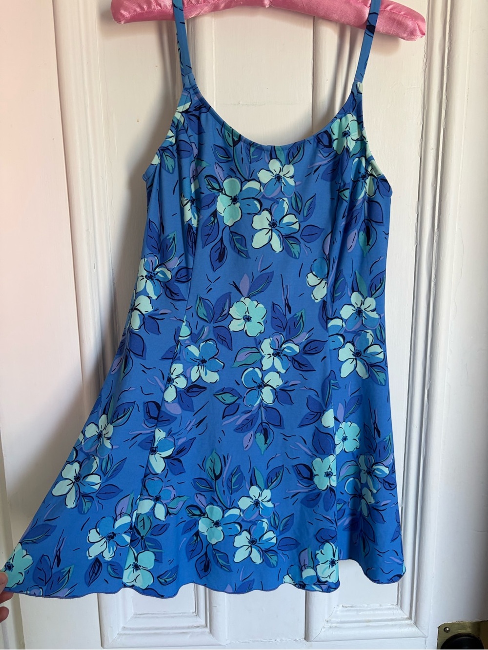 Vintage L.L. Bean Blue Floral Swim Dress - Picture 10 of 11